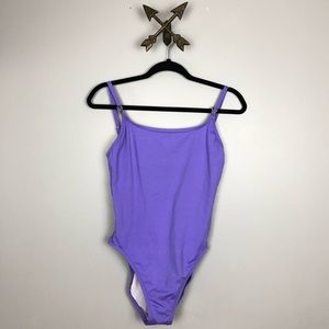 Vtg Victoria’s Secret Purple One Piece Swim Sz 12